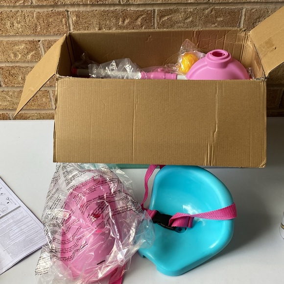 Kriddo 2 in 1 Kids Tricycle with Parent Push Handle Pink Aqua Toddler Bike - Picture 10 of 15